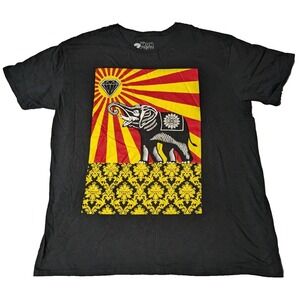 2 MONKEYS ELEPHANT DIAMOND Men‎ 2XL Black Graphic T-Shirt Made In USA
